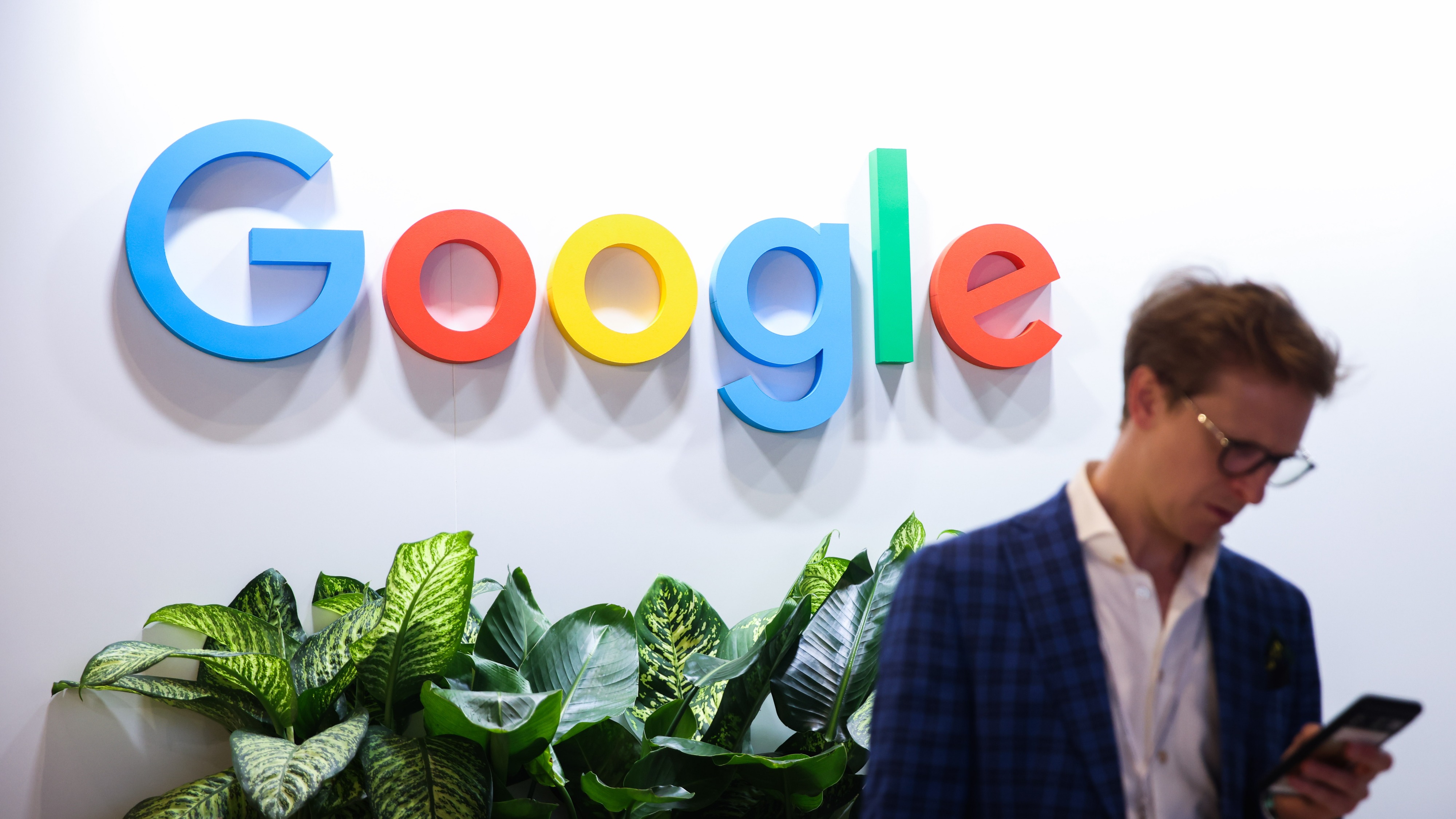 Google logo is seen at Google stand during the 17th European Economic Congress in Katowice, Poland on April 23, 2025.
