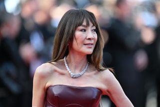 Michelle Yeoh at Cannes with choppy bangs