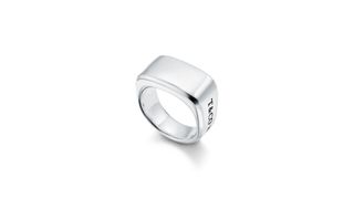 A sterling silver Tiffany & Co. signet ring, for the best personalized jewelry gifts.