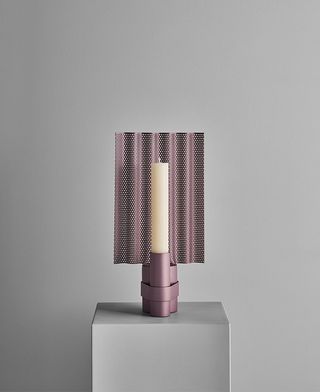 Lilac metal candleholder by Patricia Urquiola