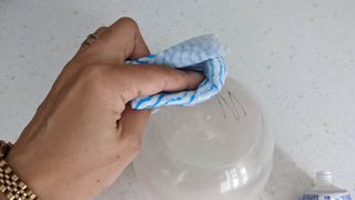 Rubbing off permanent marker off plastic bowl
