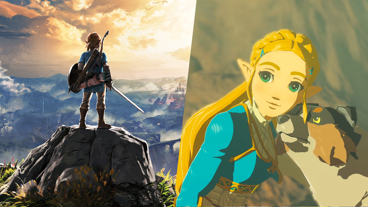 Breath of the Wild cover and Zelda and dog