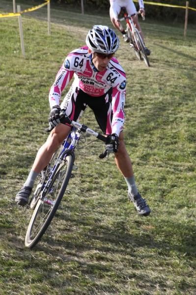 The downhill grass was factor in the race, as Derrick St. John (Garneau-Club Chaussures-Ogilvy) discovered
