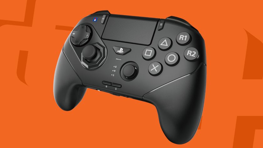 Hori Wireless Fighting Commander OCTA Pro controller on an orange background