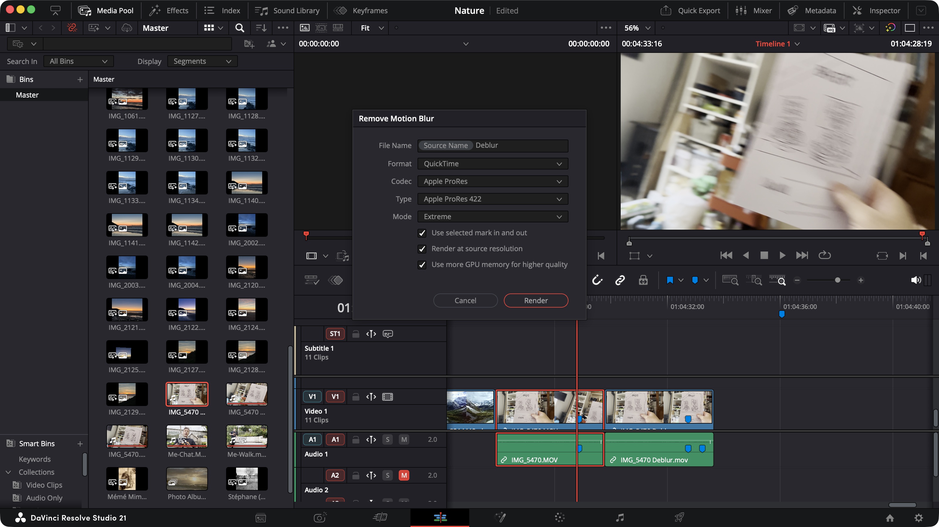 Using Blackmagic Design's Resolve Studio 21 during our review process