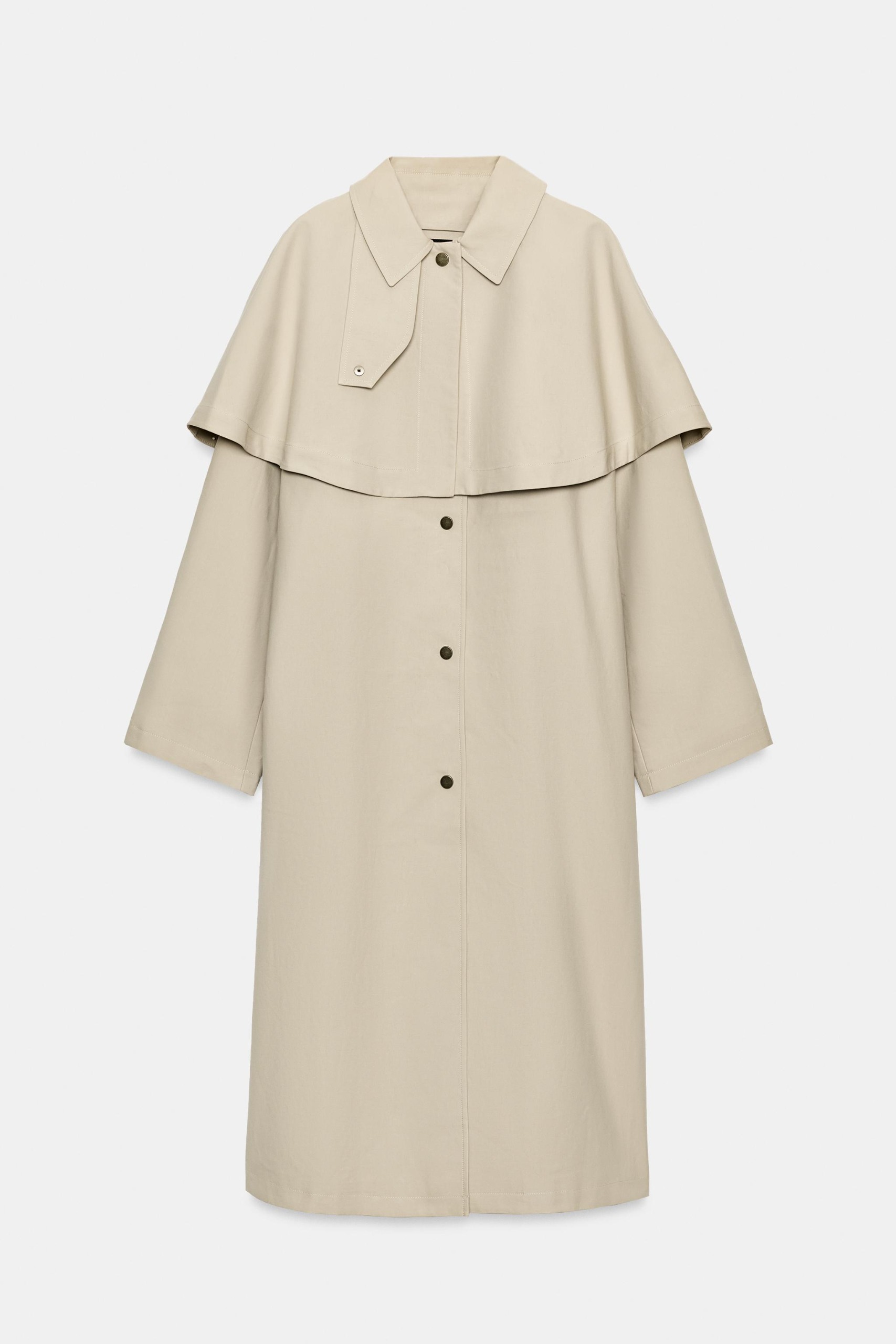 Zw Collection Cape Trench Coat - Beige - Xs