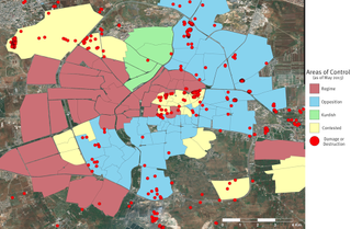The spatial distribution of damage in Aleppo, Syria is severely lopsided with respect to political control. Of the 713 instances of destruction that were observed during the study period, only six occurred in areas reported to be occupied by forces loyal to the Syrian government.