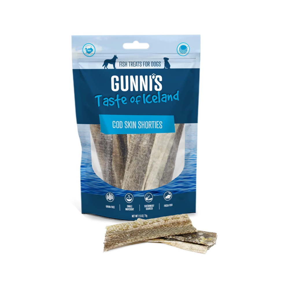 Gunni’s Cod Skin Shorties in packaging
