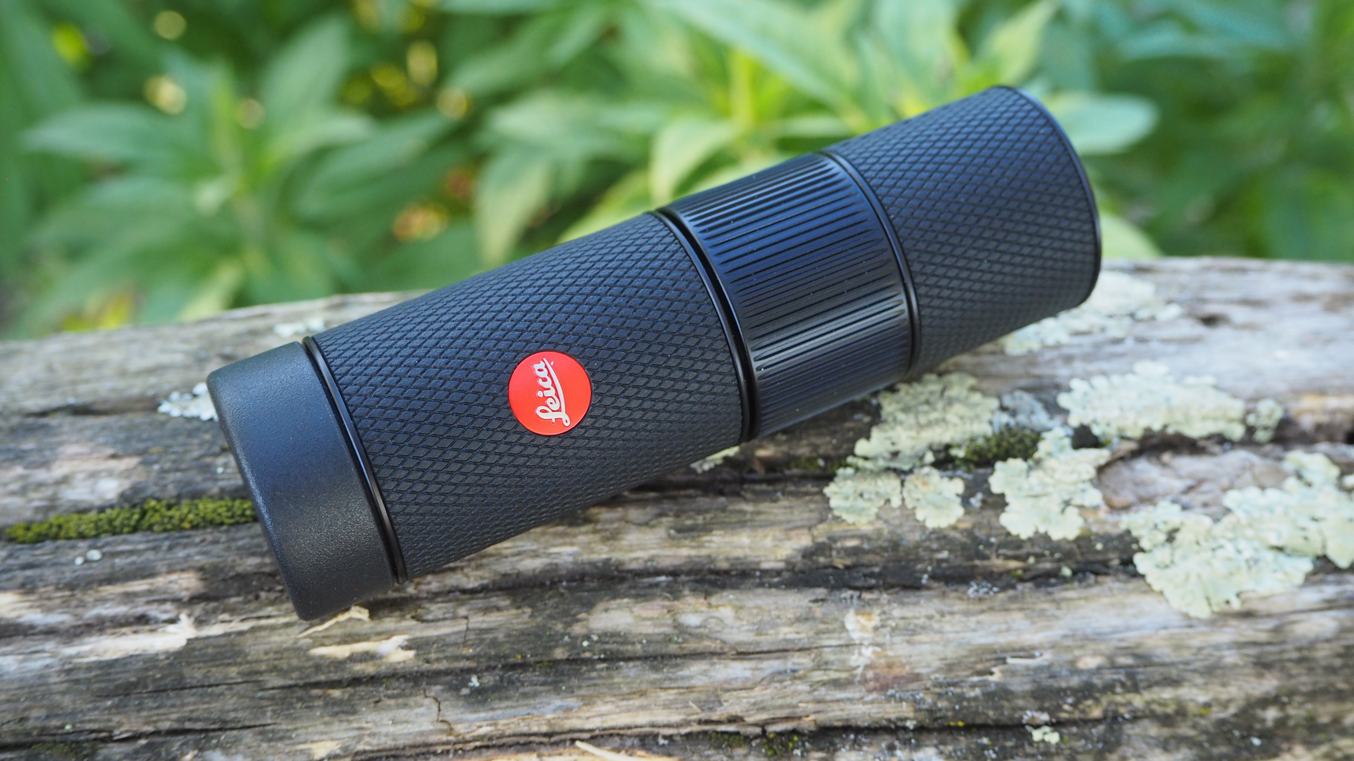 Leica Monovid 8x25 monocular on a log