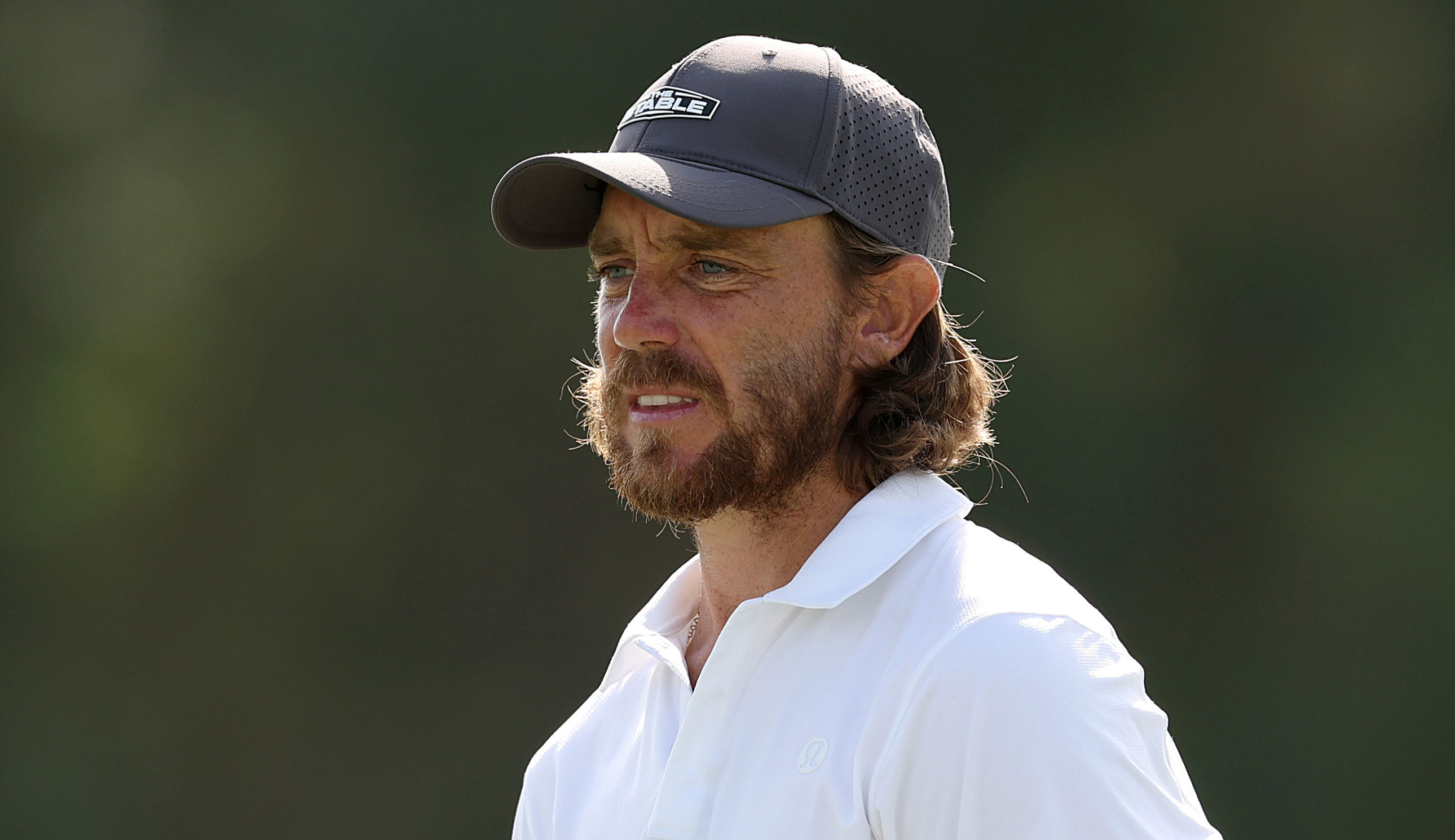 Tommy Fleetwood stares on during a round at the Dubai Desert Classic