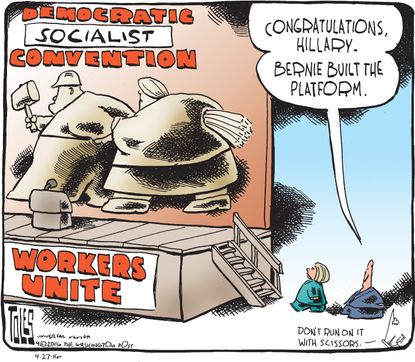 Political Cartoon U.S. Democrat Convention