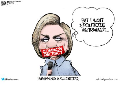 Political cartoon U.S. Hillary Clinton gun control Las Vegas shooting