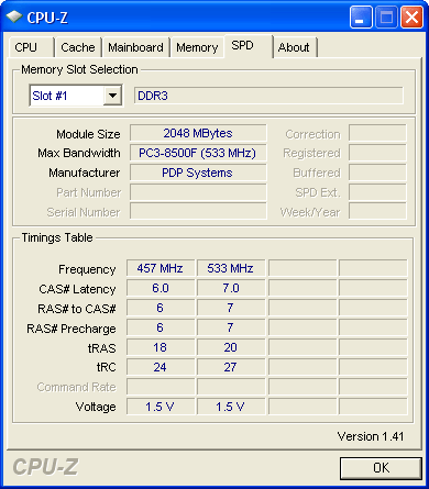 Patriot DDR3-1333 SPD