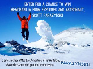 Scott Parazynski posted to Twitter and Facebook the above promo for his #MostEpicAdventure photo contest.