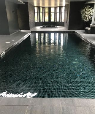 dark indoor pool