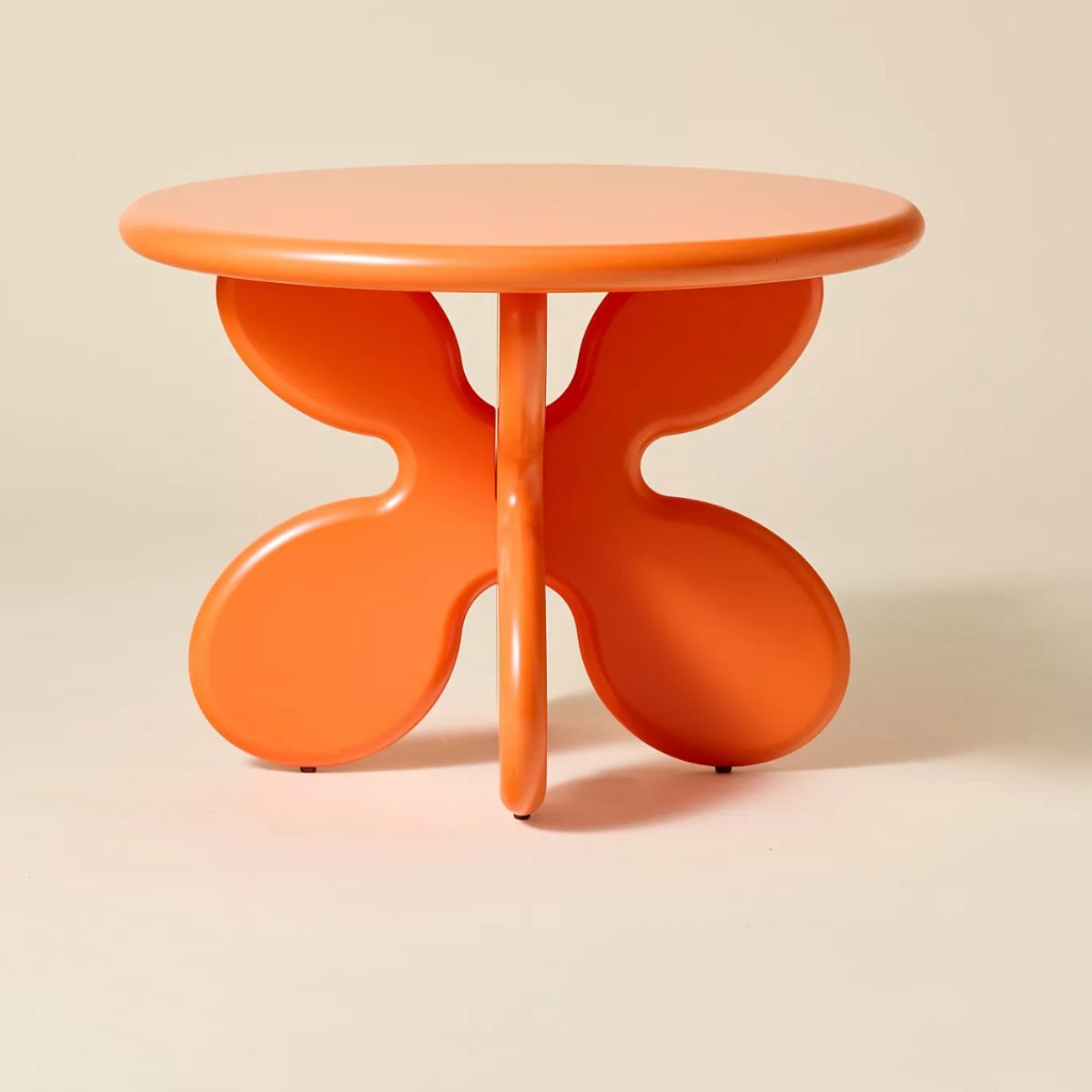 A bright orange modern table