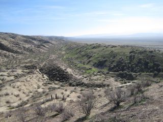 Looking southeast along the San Andreas Fault, with Dragon's Back Pressure Ridge to the right. Researchers have analyzed how the landscape there rose and fell using an airplane equipped with a laser scanner, which gathered high-resolution topographic data of this region.