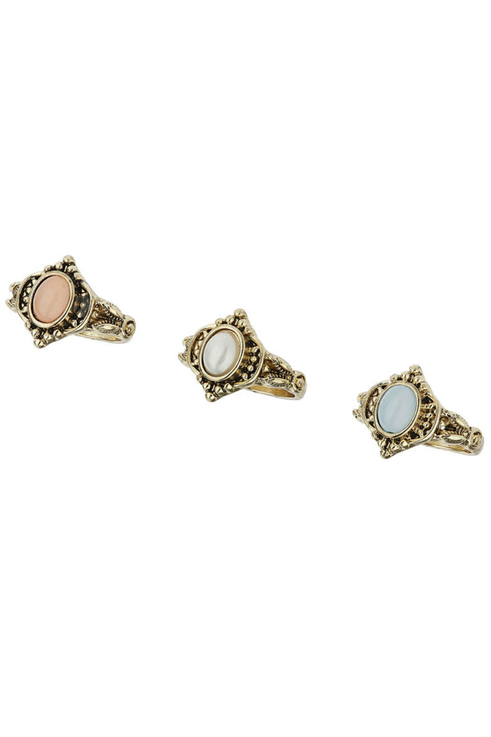 Miss Selfridge Pastel Stone Ring Set, £6