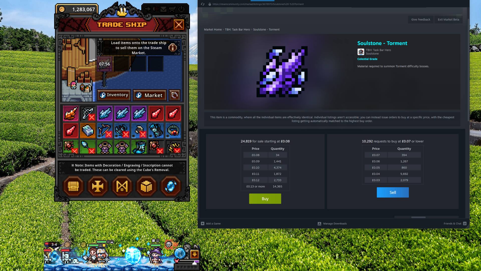 Task Bar Hero celestial grade Soulstone in steam marketplace