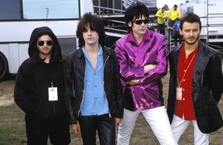 Gang of four, the band with Richey backstage at Reading Festival in 1992