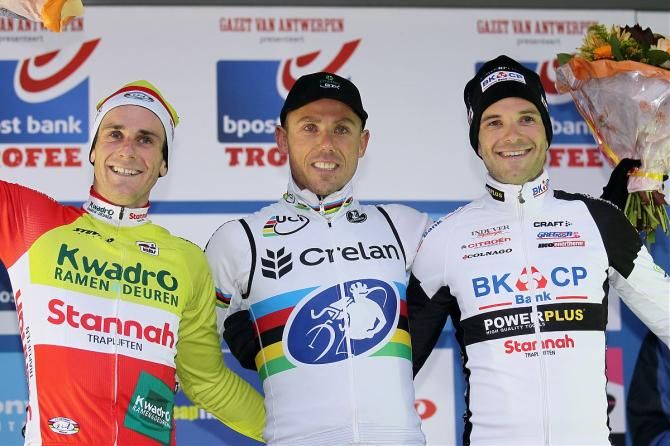 Martin Bina, Sven Nys and Niels Albert on the podium in Ronse