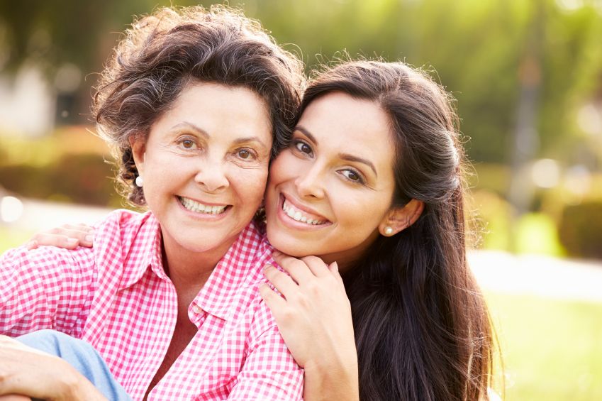 A woman with her mother