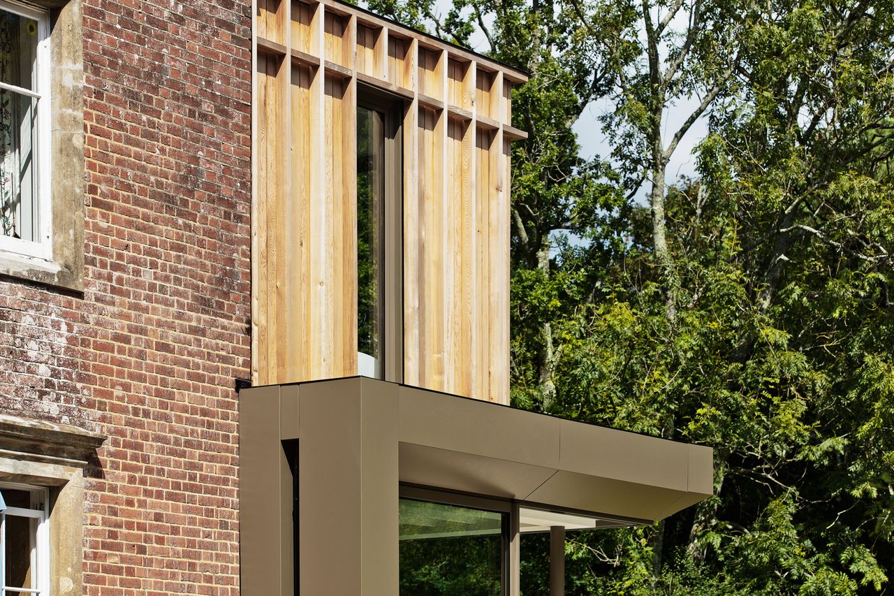 contemporary cladding on modern kitchen extension