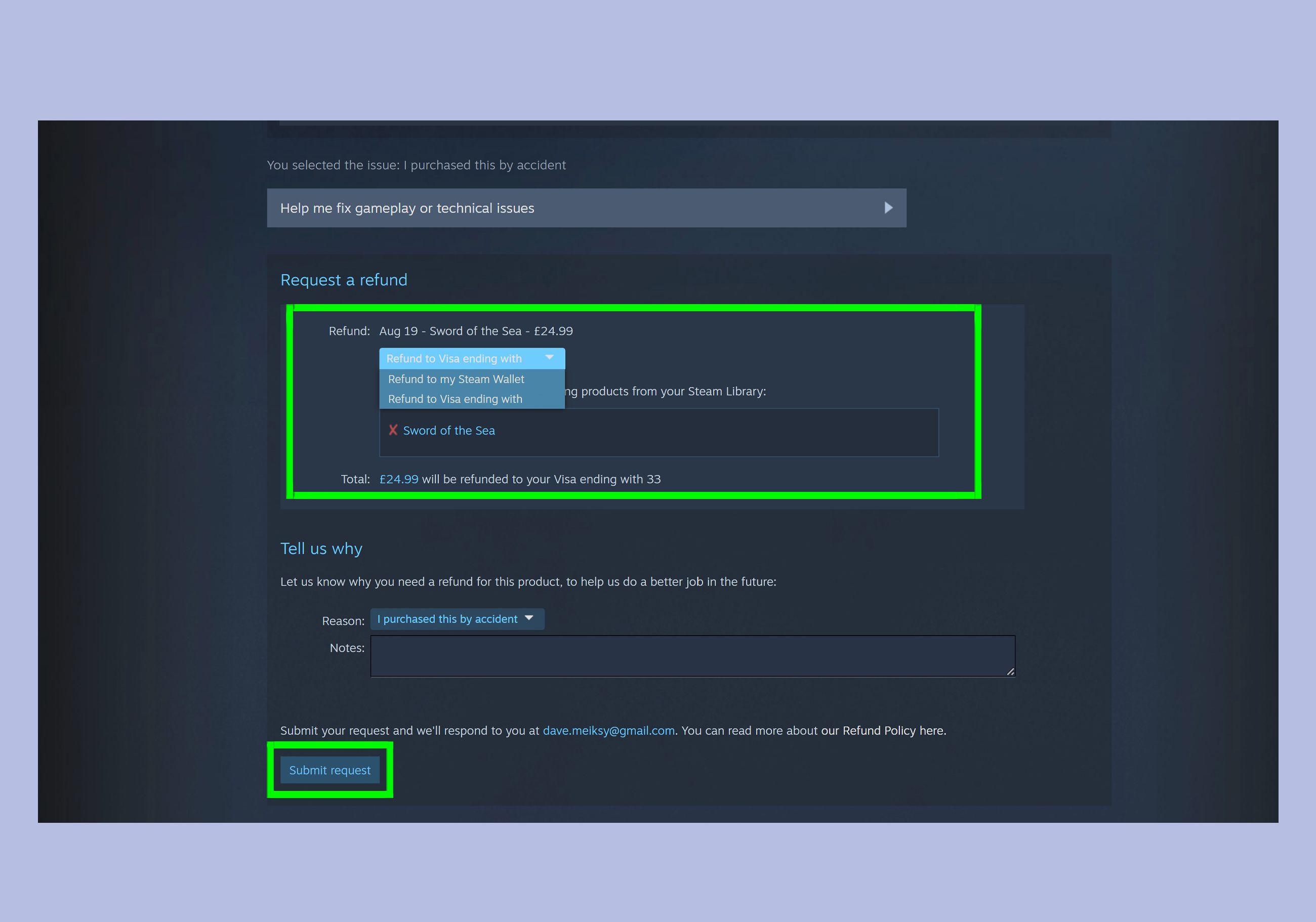 Steam refund 
