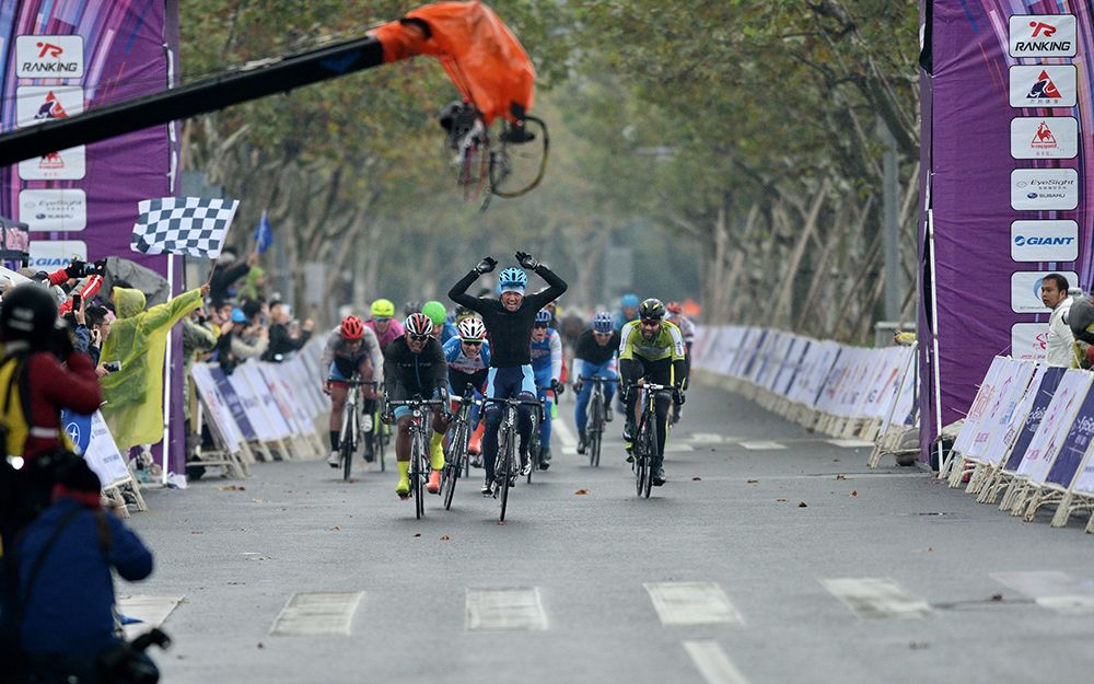 Emils Liepins winning stage 2 of the 2016 Tour of Shanghai