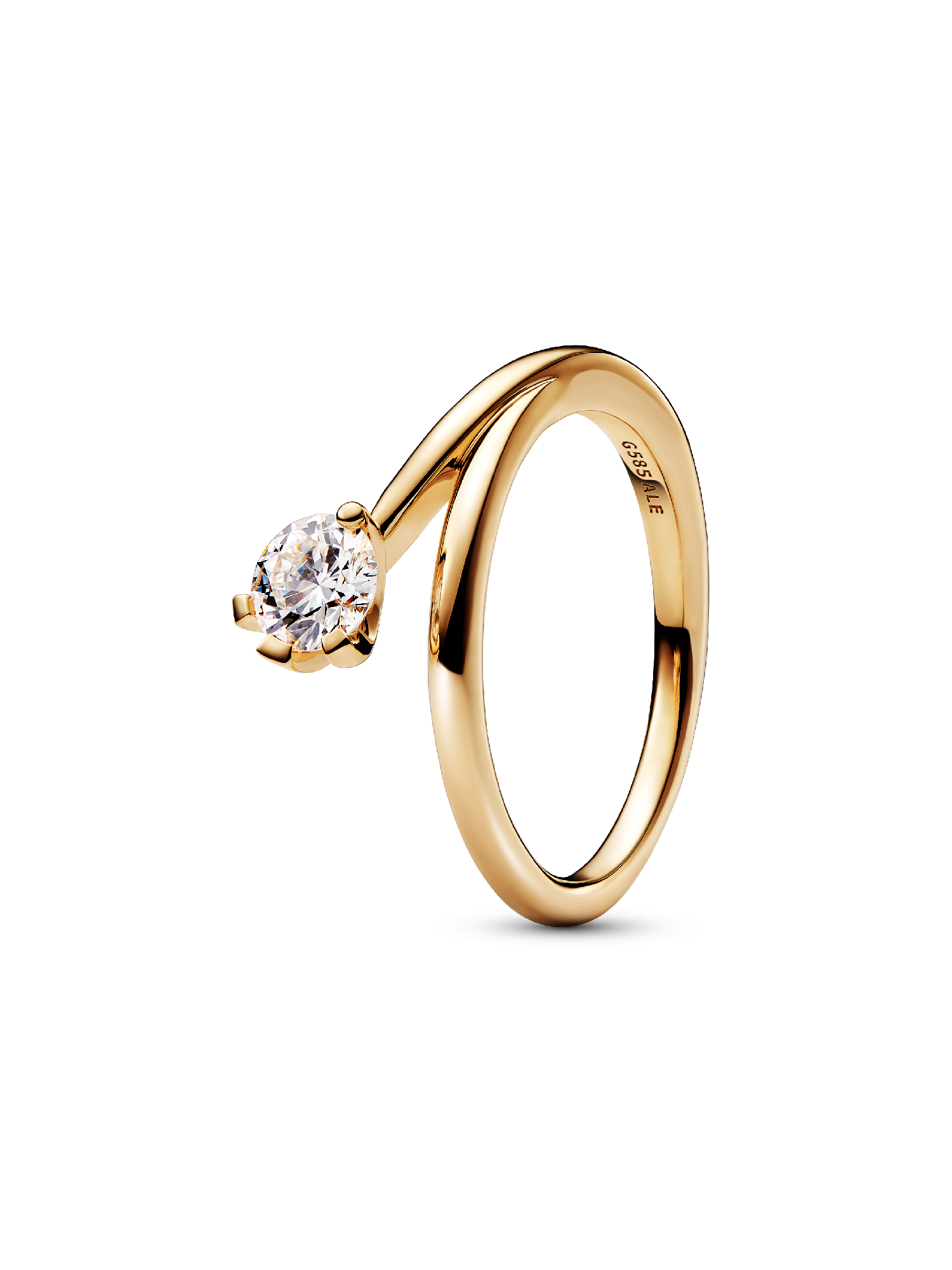 Pandora Nova 14k Gold Lab-Grown Diamond Asymmetric Ring