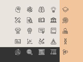An icon set with an academic theme from Graphic Pear