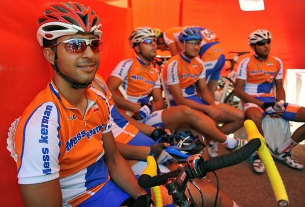 Riders from MES Kerman prepare for stage 1.