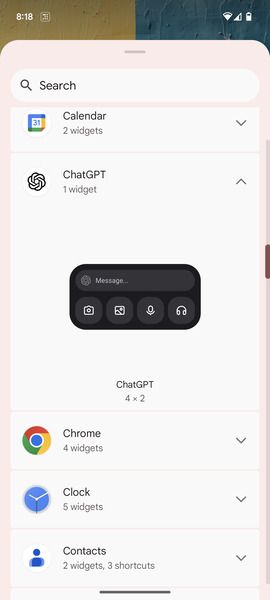 ChatGPT widget for Android