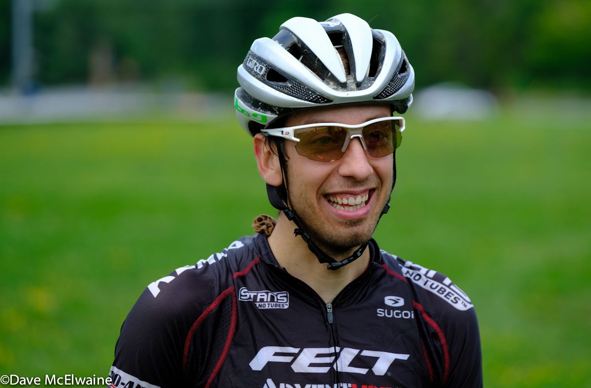 Cole Oberman (Team Ridebiker) at the start