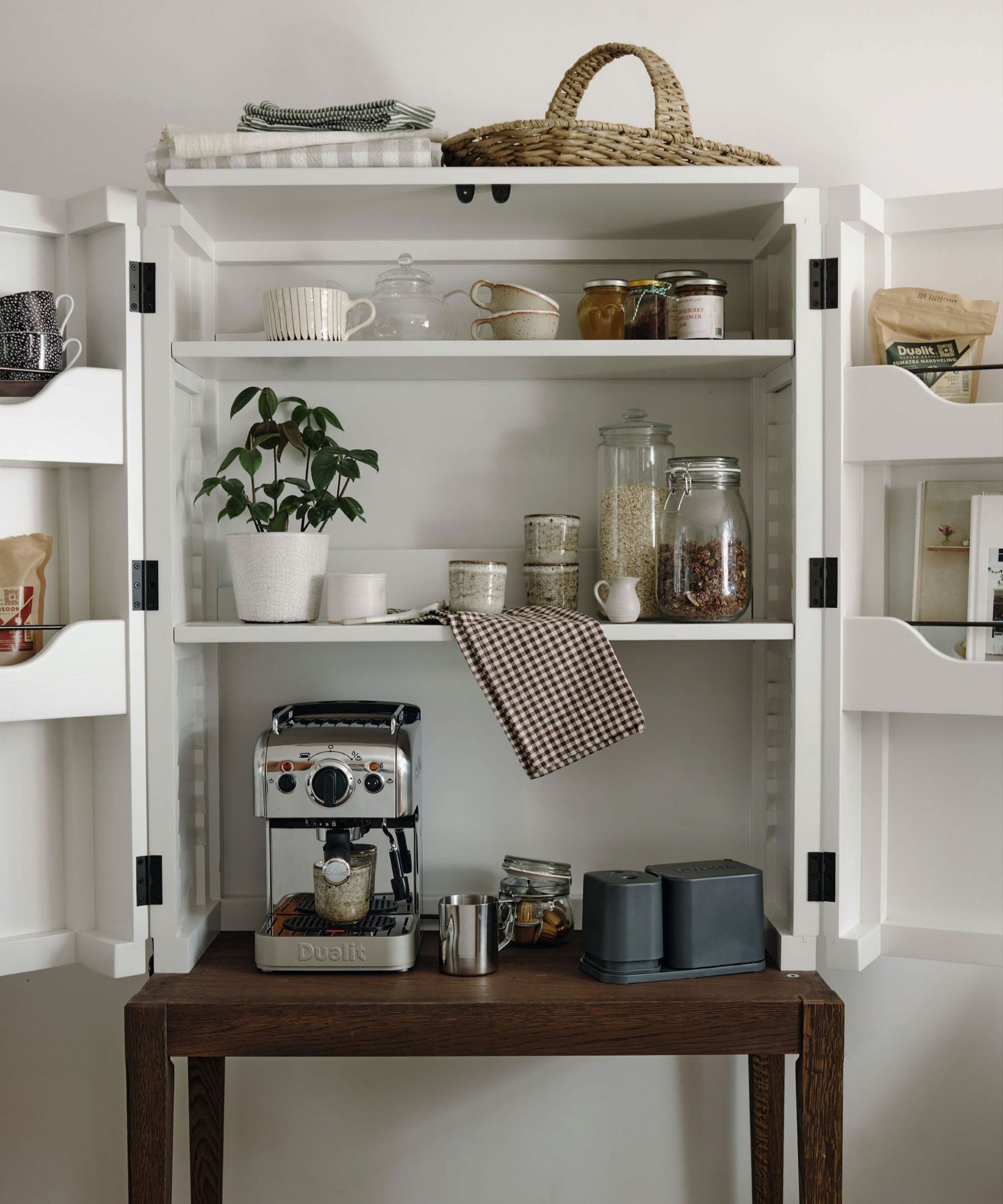 Coffee station with Dualit coffee maker