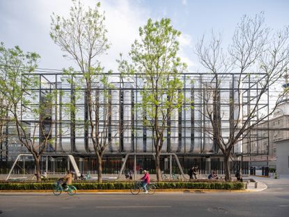 spark AI data centre building in Beijing in daylight with trees in front of it