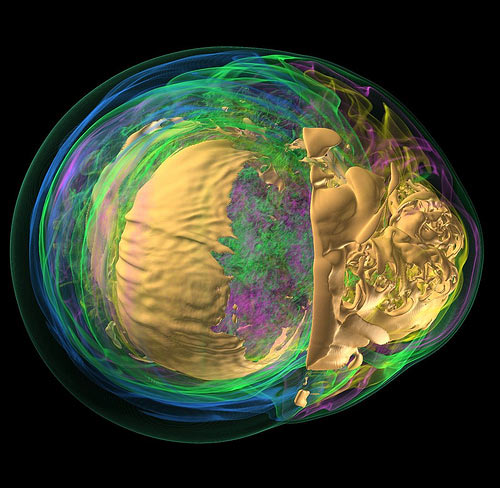 Mock Supernova Created by Supercomputer