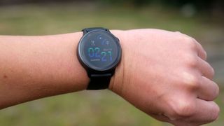 Garmin Vivoactive 6 being tested by our reviewer