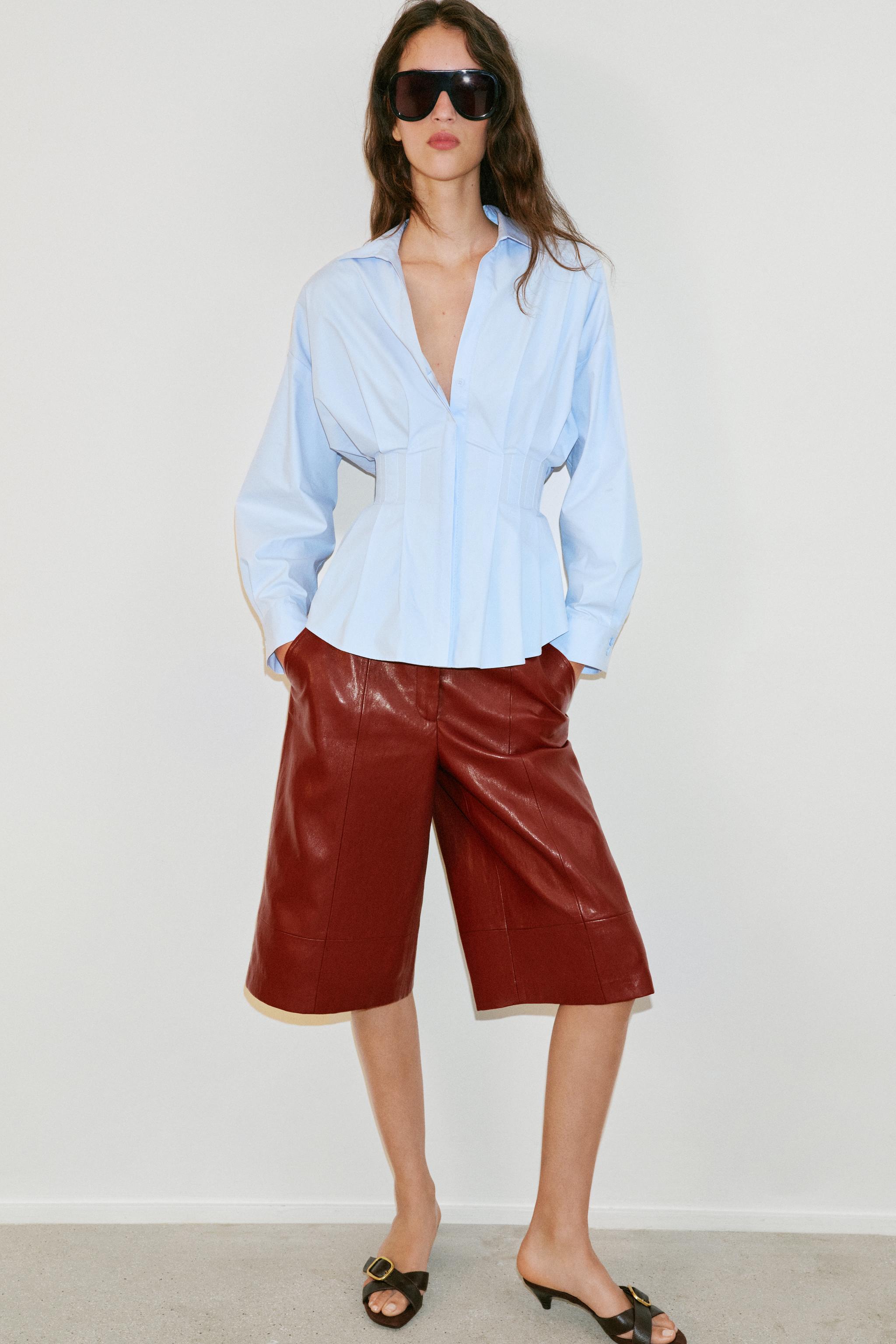 Pleated Poplin Shirt