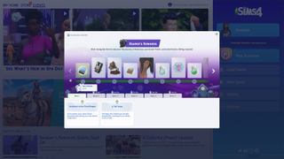 The Sims 4 - The Reaper's Rewards log in event reward track