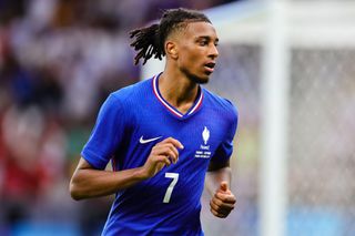 Michael Olise in action for France during the 2024 Olympics football final