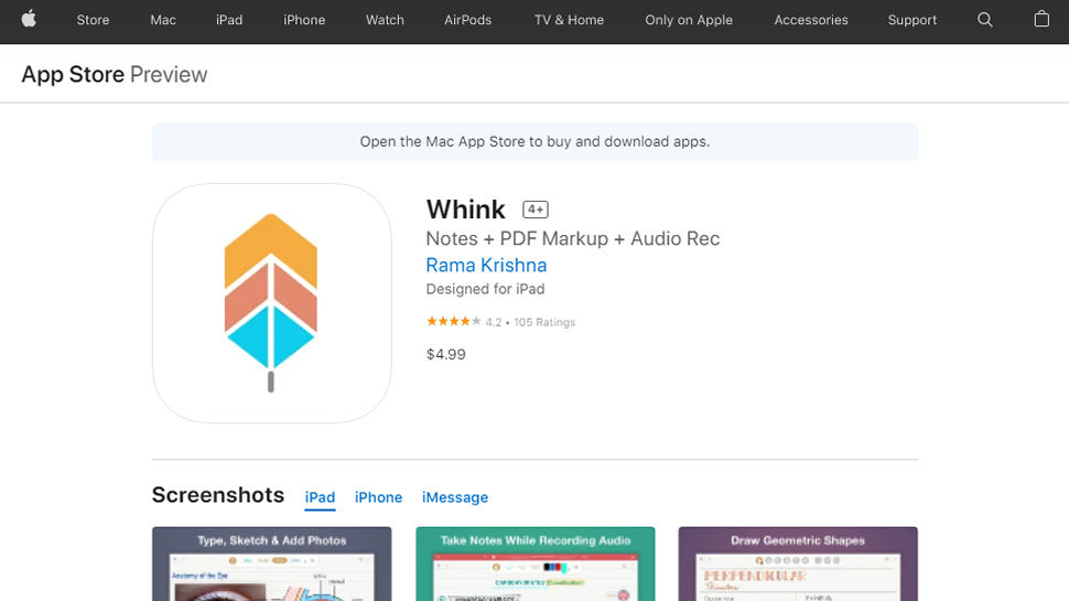 Tangkapan layar situs web untuk Whink