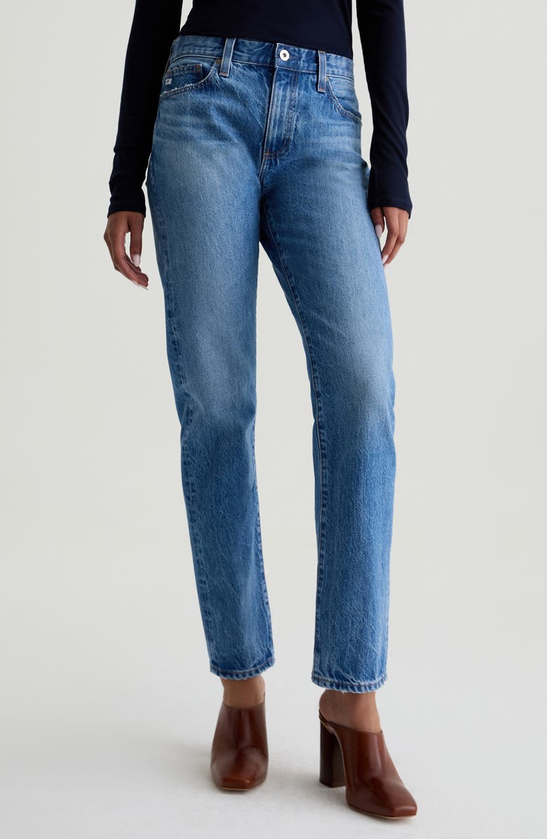 The Boyfriend Mid Rise Straight Leg Jeans