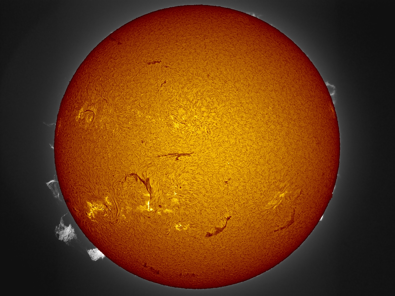 Amateur astronomer snaps photo of three solar prominences on the sun