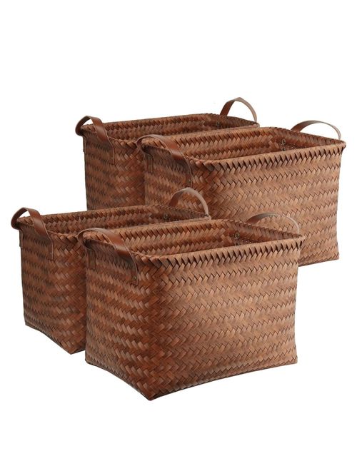 Brownlily Handwoven Wicker Storage Baskets, Pack of 4