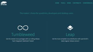Website screenshot for OpenSUSE