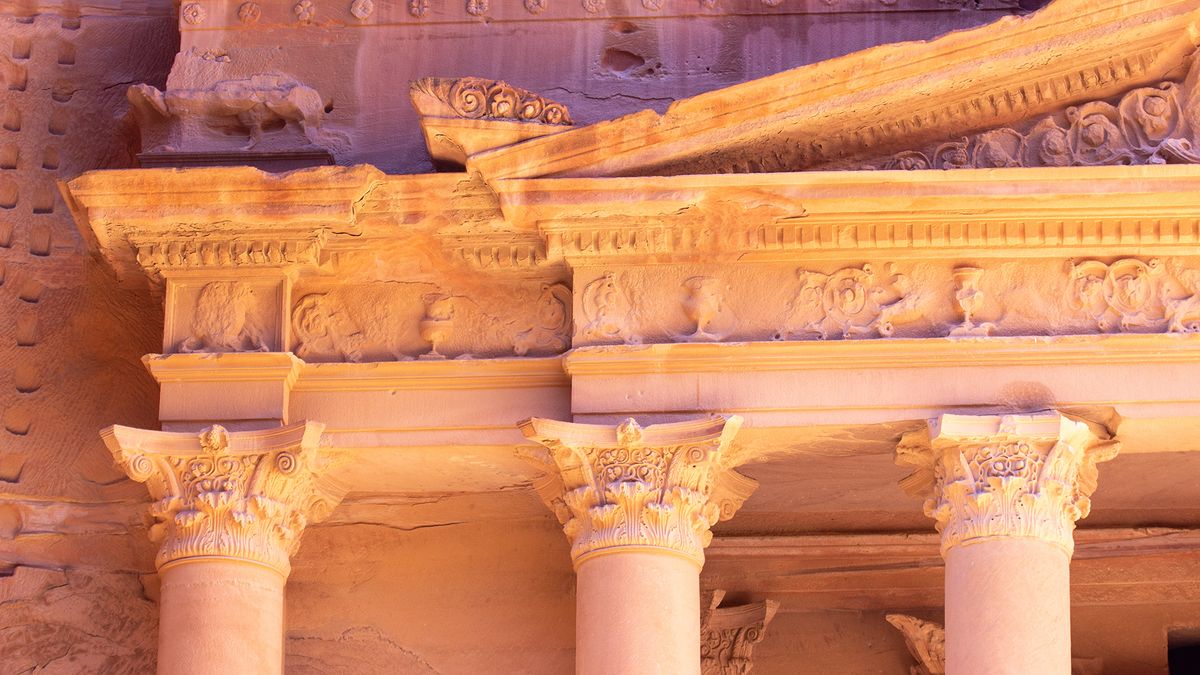 Detail from the ancient city of Petra in Jordan.