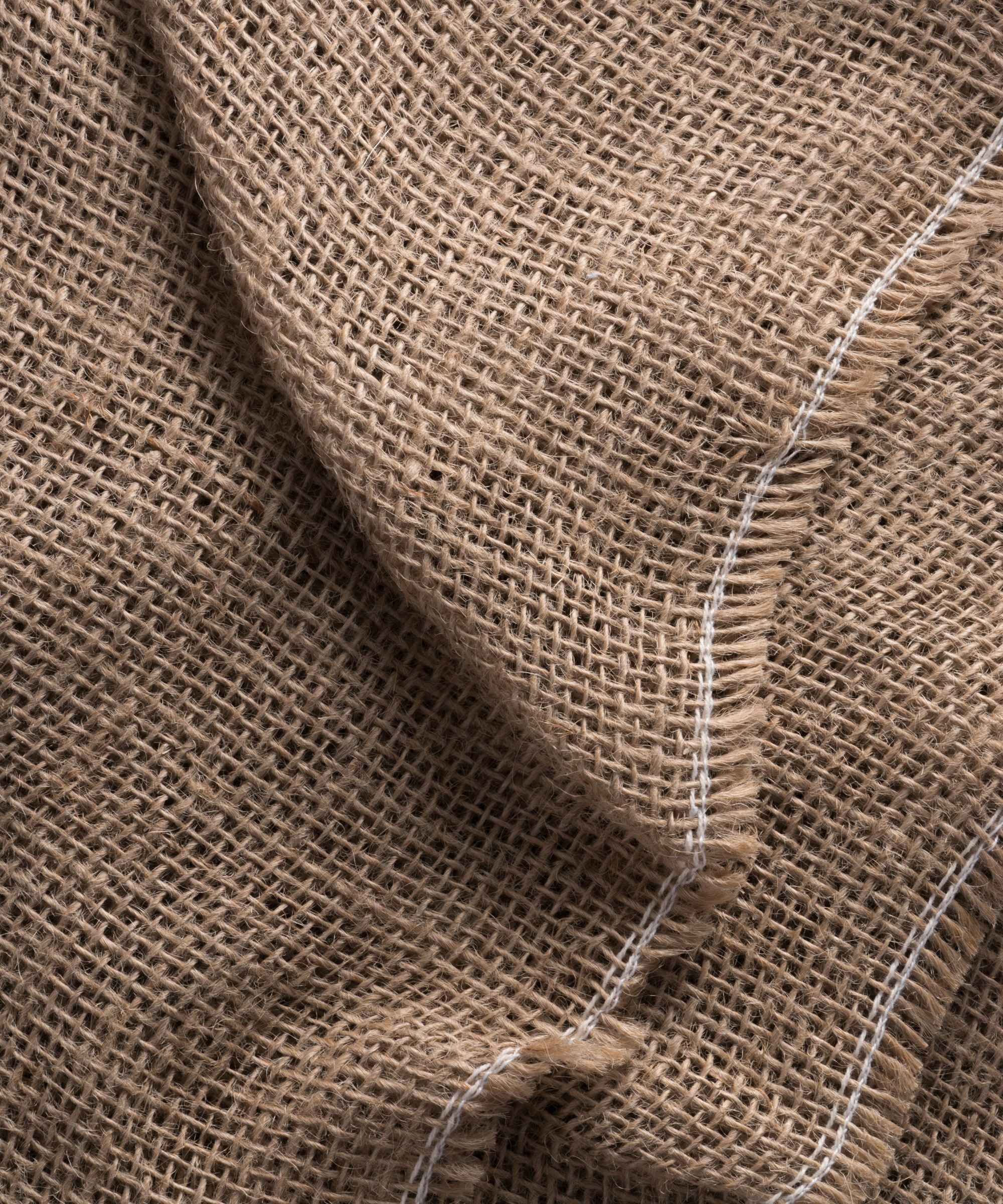 A close-up of the texture of burlap