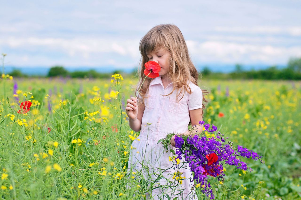 picking flowers