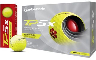 TaylorMade 2021 TP5x golf ball with its packaging